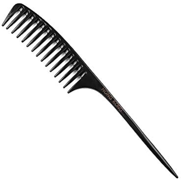 NObranded Tail Comb, Black Wide Tooth Comb,Teasing,Best Styling,Hair for Women,Anti Static Heat Resistant Parting - Image 1